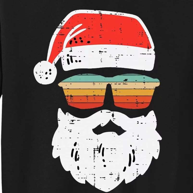 Santa Face Retro Sunglasses Christmas Xmas Kids Sweatshirt