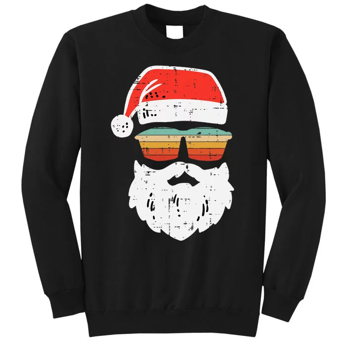 Santa Face Retro Sunglasses Christmas Xmas Kids Sweatshirt