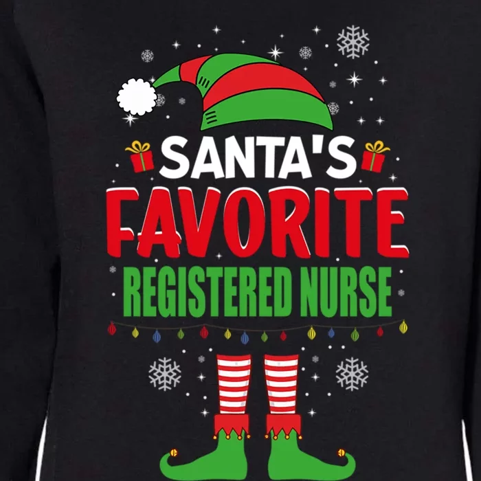 Santas Favorite Registered Nurse Elf Christmas Gift Womens California Wash Sweatshirt