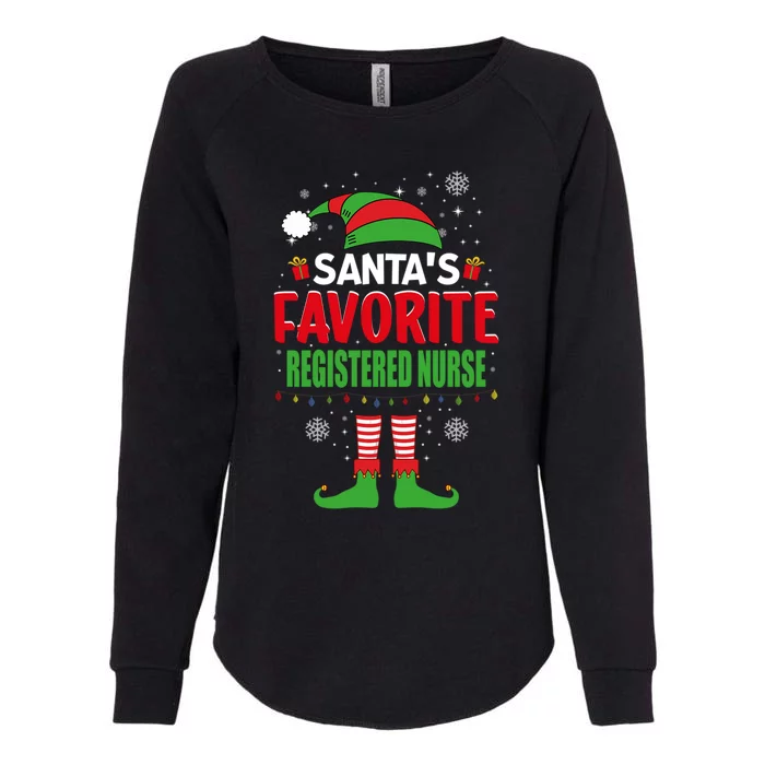 Santas Favorite Registered Nurse Elf Christmas Gift Womens California Wash Sweatshirt