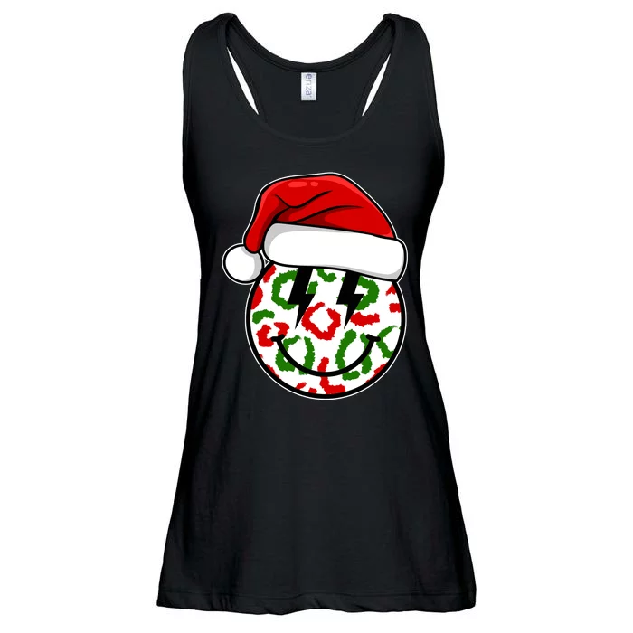 Smile Face Santa Christmas Retro Ladies Essential Flowy Tank