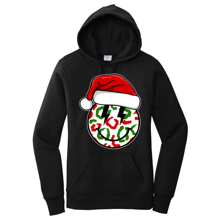 Smile Face Santa Christmas Retro Women's Pullover Hoodie