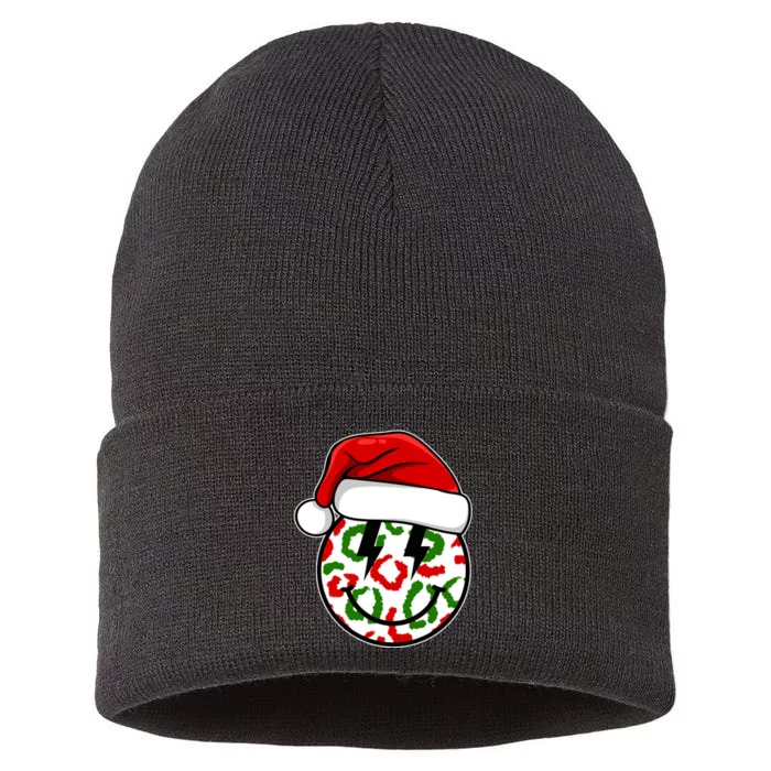 Smile Face Santa Christmas Retro Sustainable Knit Beanie