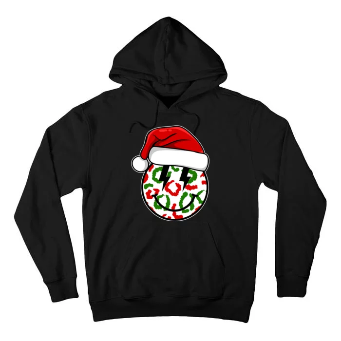 Smile Face Santa Christmas Retro Tall Hoodie