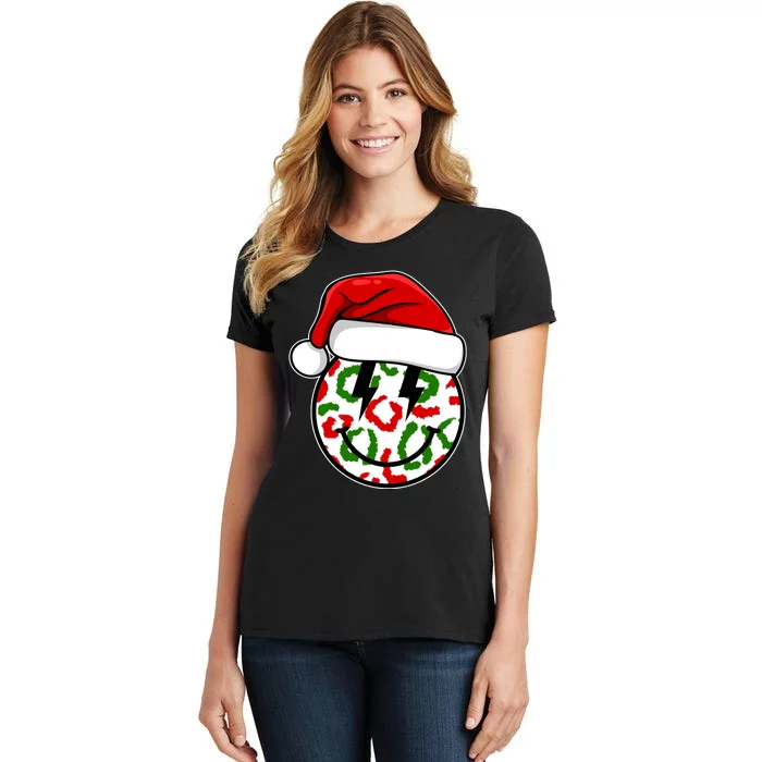 Smile Face Santa Christmas Retro Women's T-Shirt