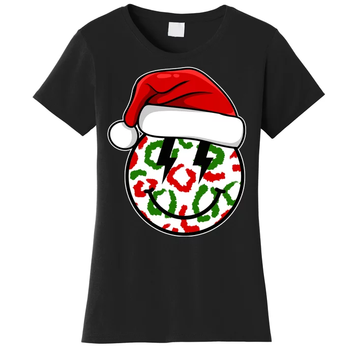 Smile Face Santa Christmas Retro Women's T-Shirt