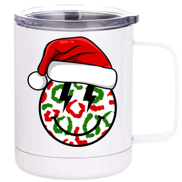 Smile Face Santa Christmas Retro Front & Back 12oz Stainless Steel Tumbler Cup