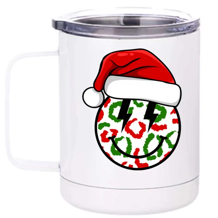 Smile Face Santa Christmas Retro Front & Back 12oz Stainless Steel Tumbler Cup