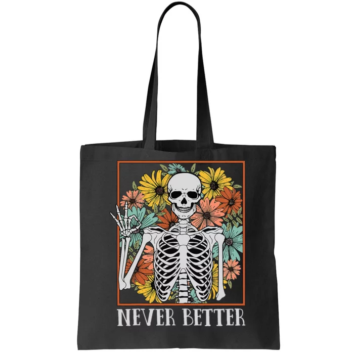 Spooky Floral Skull Halloween Delight Tote Bag