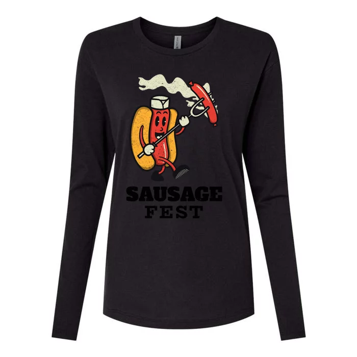 Sausage Fest Sausage Gift Womens Cotton Relaxed Long Sleeve T-Shirt