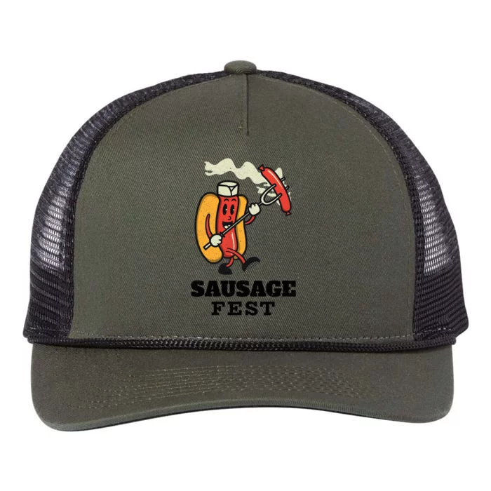 Sausage Fest Sausage Gift Retro Rope Trucker Hat Cap