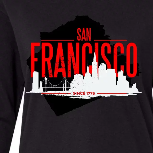 San Francisco Skyline Womens Cotton Relaxed Long Sleeve T-Shirt