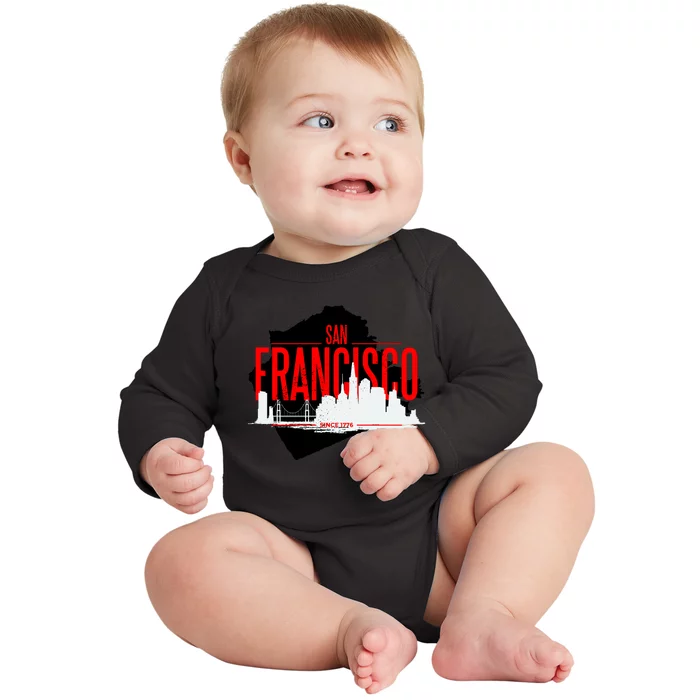 San Francisco Skyline Baby Long Sleeve Bodysuit