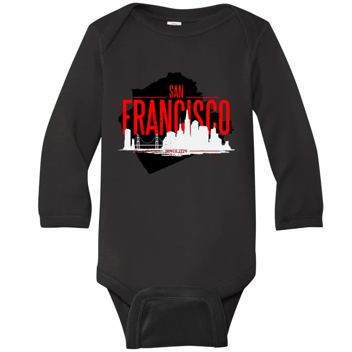 San Francisco Skyline Baby Long Sleeve Bodysuit