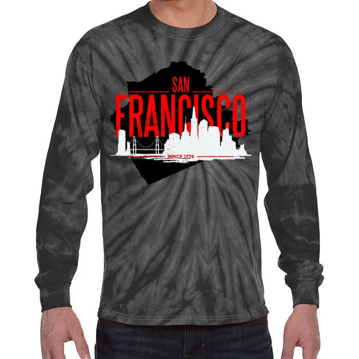 San Francisco Skyline Tie-Dye Long Sleeve Shirt