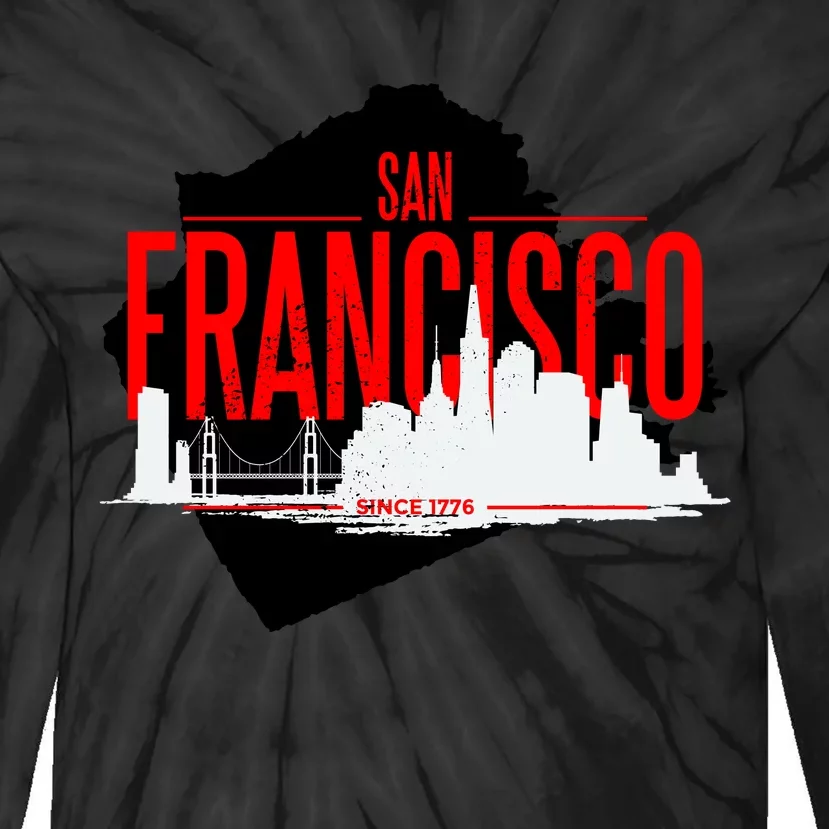 San Francisco Skyline Tie-Dye Long Sleeve Shirt