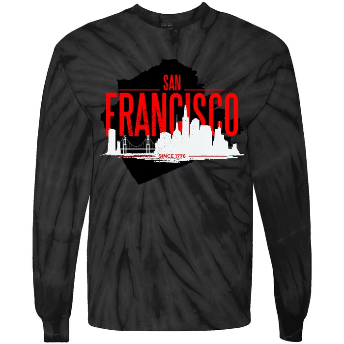 San Francisco Skyline Tie-Dye Long Sleeve Shirt