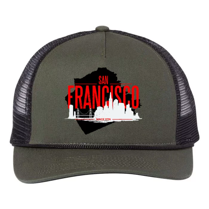 San Francisco Skyline Retro Rope Trucker Hat Cap