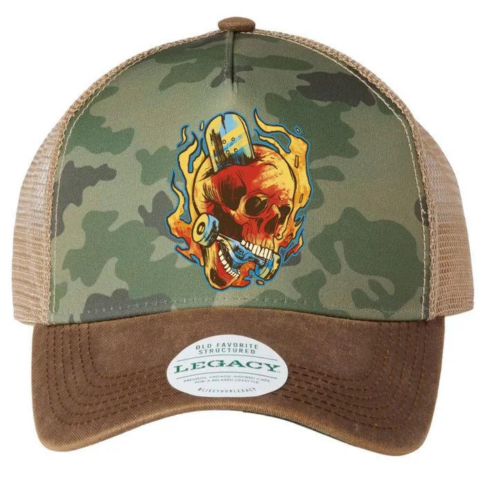 Skull Flame Skater Legacy Tie Dye Trucker Hat