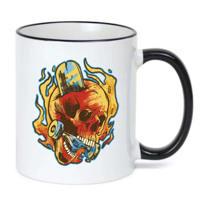 Skull Flame Skater Black Color Changing Mug