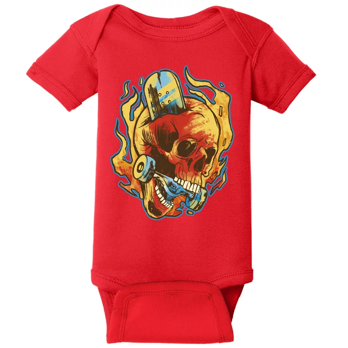 Skull Flame Skater Baby Bodysuit