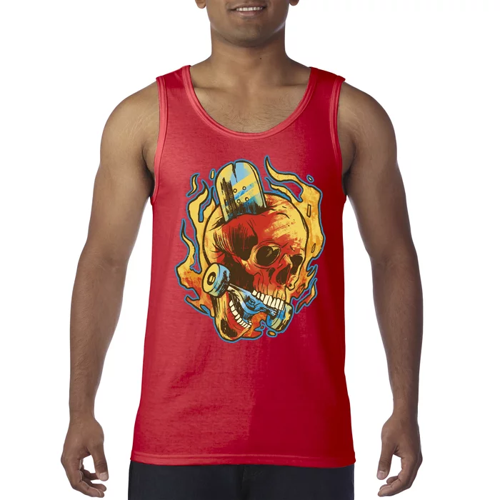 Skull Flame Skater Tank Top