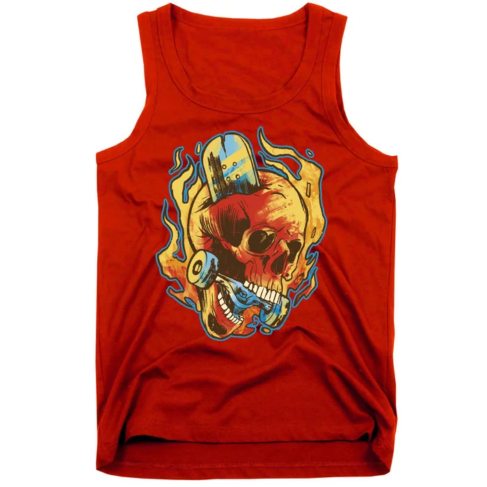 Skull Flame Skater Tank Top