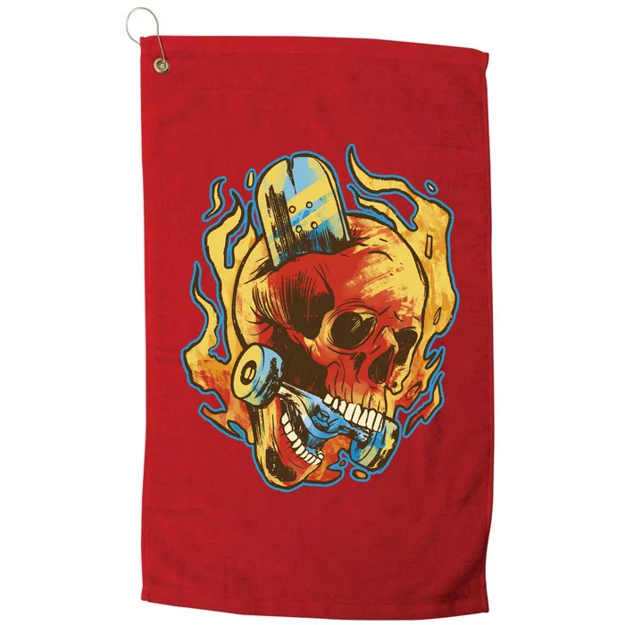 Skull Flame Skater Platinum Collection Golf Towel