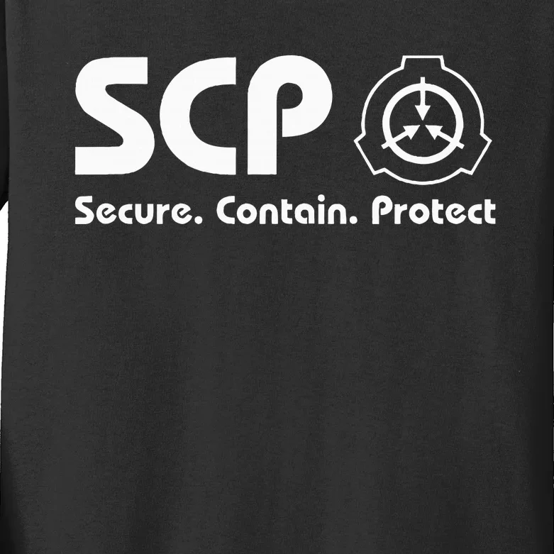 Scp Foundation Scp Secure Contain Protect Kids Long Sleeve Shirt