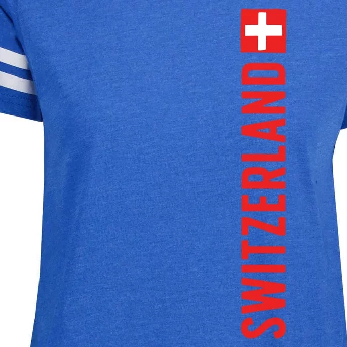 Swiss Flag Switzerland Souvenir Schweiz Gift Suisse Svizzera Enza Ladies Jersey Football T-Shirt