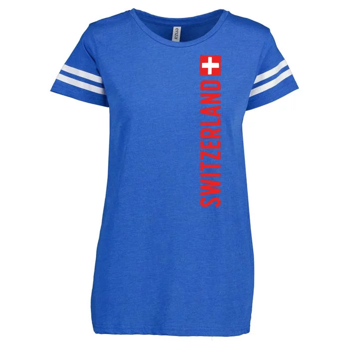 Swiss Flag Switzerland Souvenir Schweiz Gift Suisse Svizzera Enza Ladies Jersey Football T-Shirt