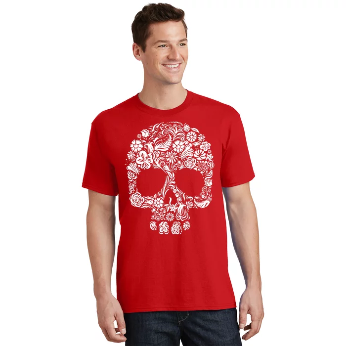 Skull Flowers Skull T-Shirt