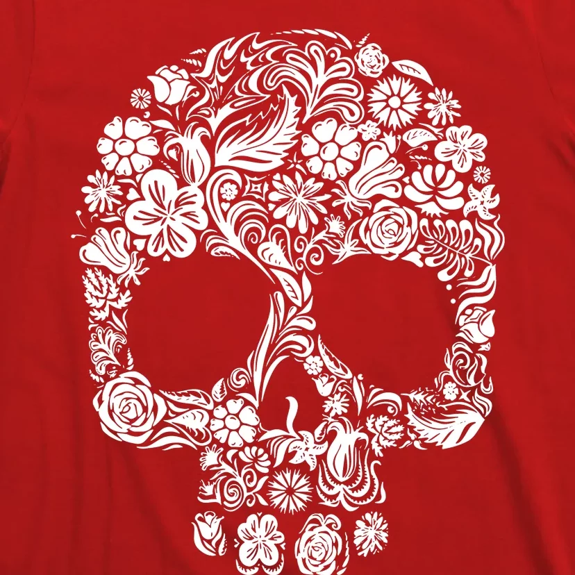 Skull Flowers Skull T-Shirt