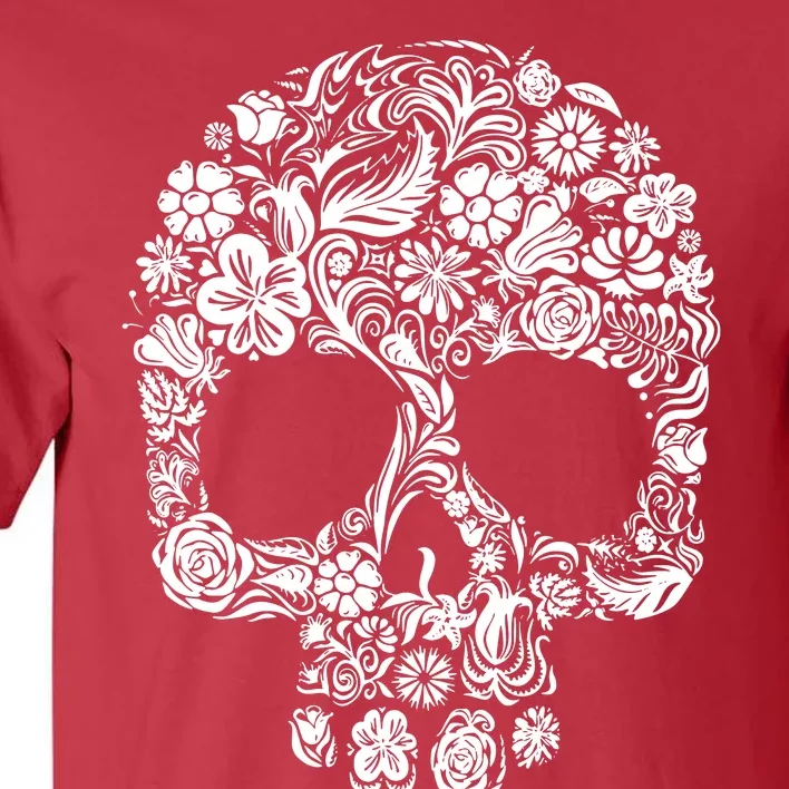 Skull Flowers Skull Tall T-Shirt