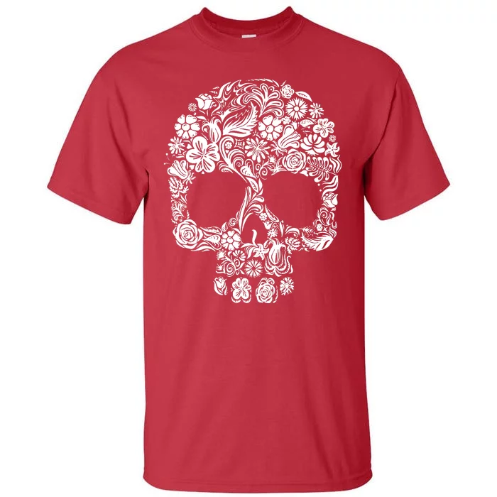 Skull Flowers Skull Tall T-Shirt