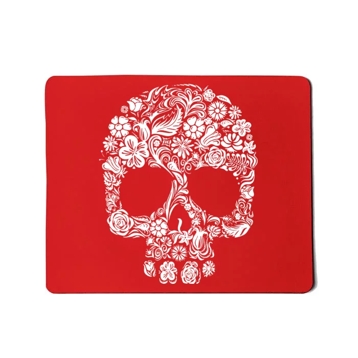 Skull Flowers Skull Mousepad