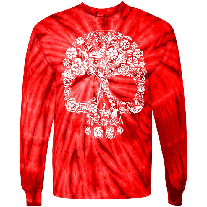 Skull Flowers Skull Tie-Dye Long Sleeve Shirt