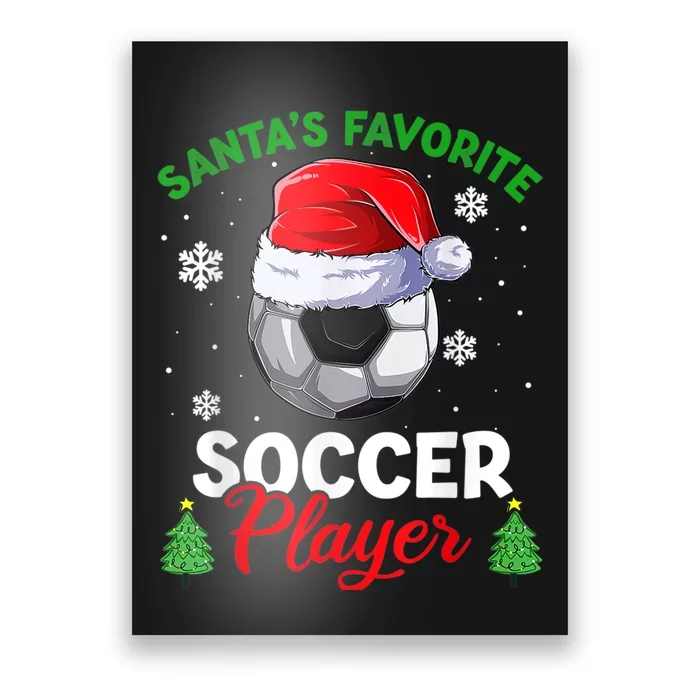 Santa's Favorite Soccer Player Christmas Pajama Poster