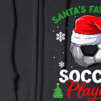 Santa's Favorite Soccer Player Christmas Pajama Full Zip Hoodie