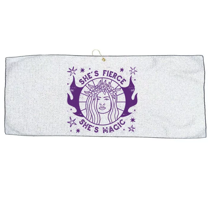 She's Fierce She's Magic Large Microfiber Waffle Golf Towel