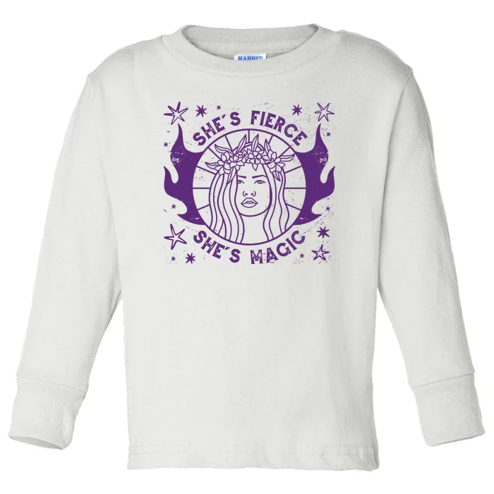 She's Fierce She's Magic Toddler Long Sleeve Shirt