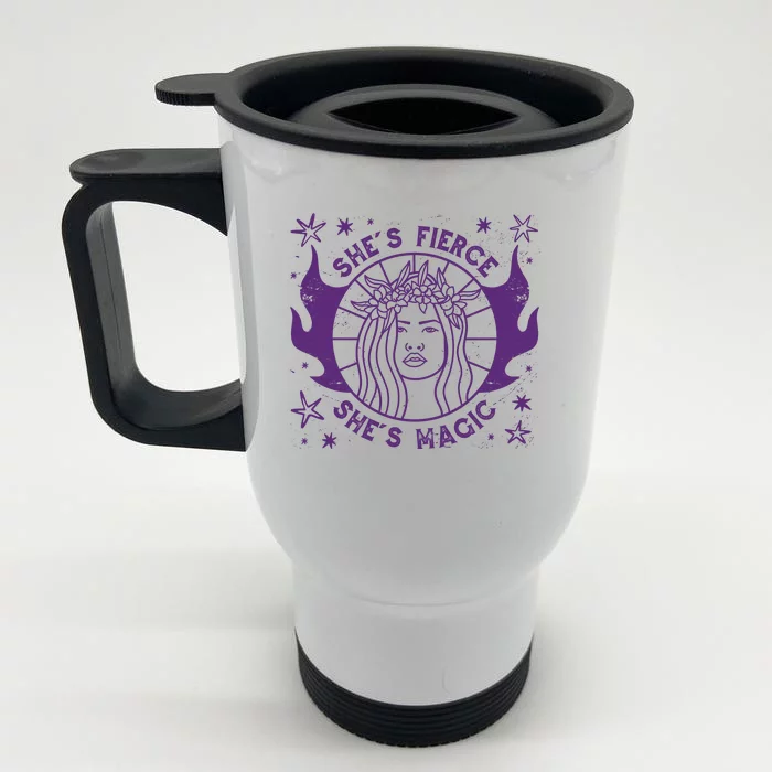 She's Fierce She's Magic Front & Back Stainless Steel Travel Mug