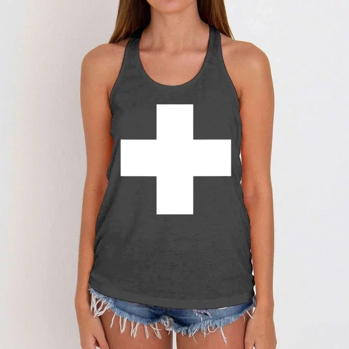 Swiss Flag Switzerland Souvenir Schweiz Gift Suisse Svizzera Women's Knotted Racerback Tank