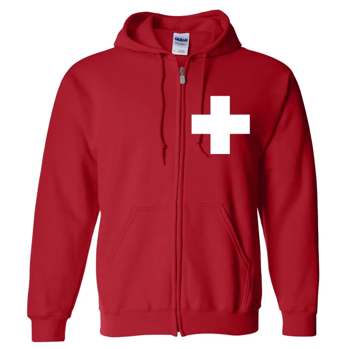 Swiss Flag Switzerland Souvenir Schweiz Gift Suisse Svizzera Full Zip Hoodie