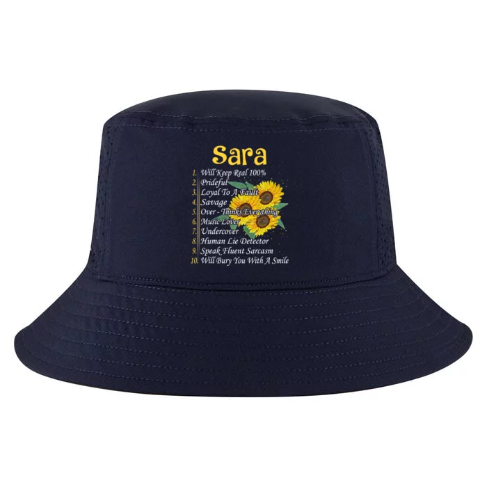 Sara Facts Sunflower Cool Gift Sara First Name Gift Cool Comfort Performance Bucket Hat