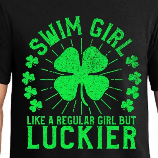 Swim Funny St Patrick's Day Female Swimmer Swimming Gift Pajama Set