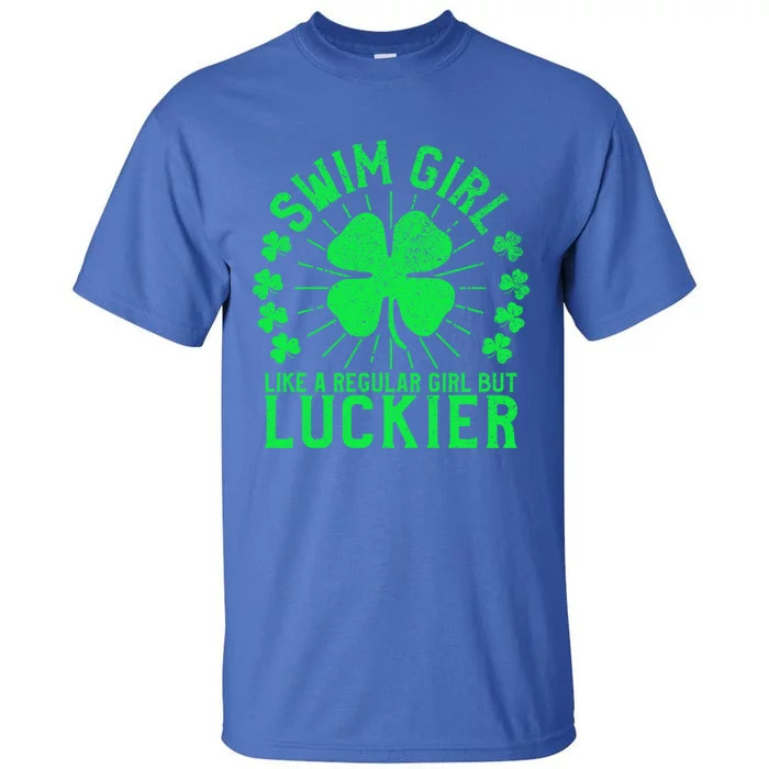 Swim Funny St Patrick's Day Female Swimmer Swimming Gift Tall T-Shirt