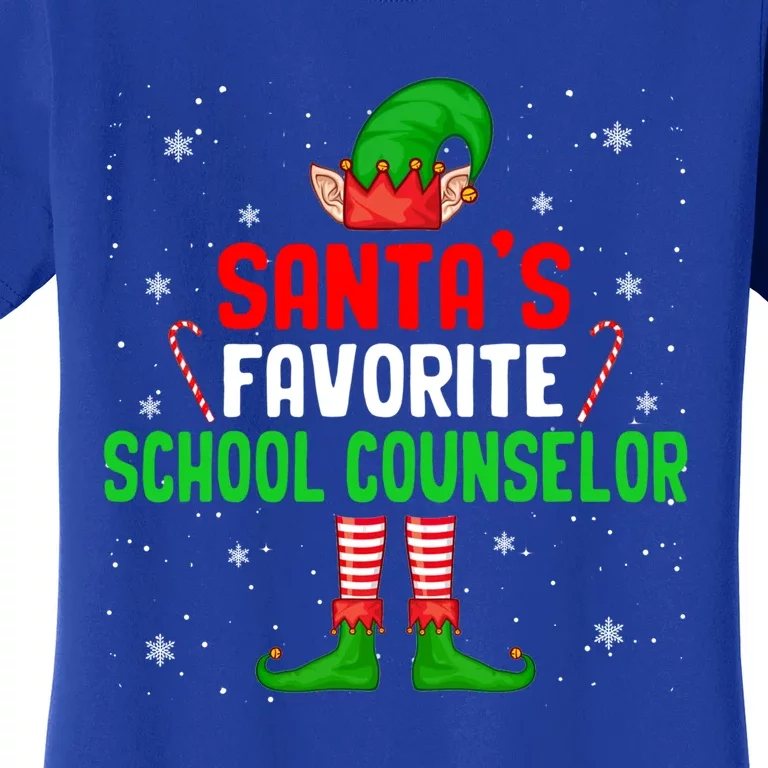 Santa's Favorite School Counselor Christmas Elf Family Group Cute Gift Women's T-Shirt