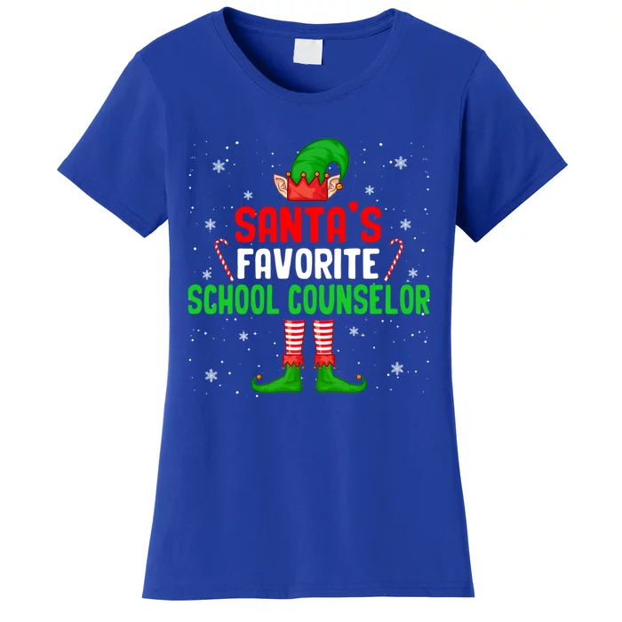 Santa's Favorite School Counselor Christmas Elf Family Group Cute Gift Women's T-Shirt