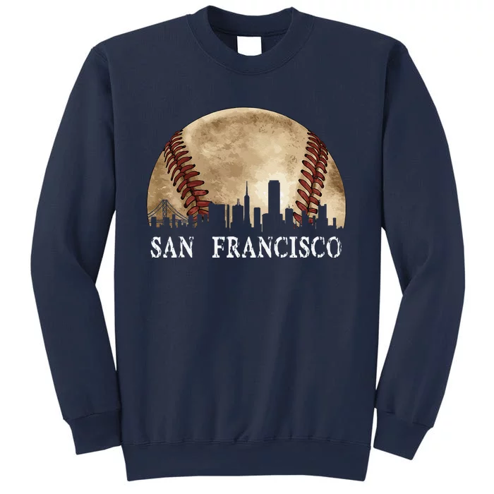 San Francisco Skyline City Vintage Baseball Lover Sweatshirt